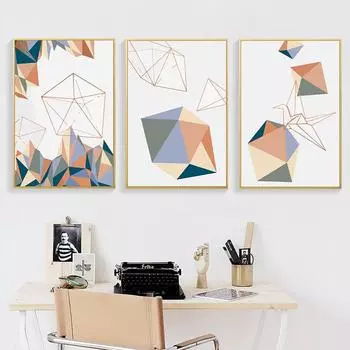 Абстрактная картина на холсте с геометрическими венами, настенные художественные фотографии, скандинавская поп-печать плакатов для домашнего декора, украшение для гостиной, дома 21*30cm