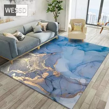 Абстрактная картина синий ковер для спальни и гостиной 40x60cm 1pcs