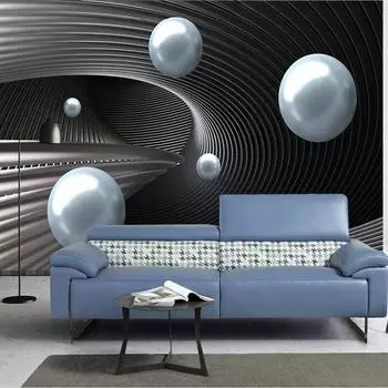 Абстрактная космическая металлическая сфера 3D фотообои Современная гостиная спальня диван ТВ фон домашний декор 3D фреска 200 cm(W) x 140 cm(H)