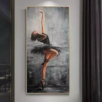 Абстрактная красивая портретная живопись балерины, холст, картина, печать плакатов, настенные художественные фотографии для гостиной, украшения дома, Cuadros 21*30cm