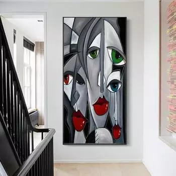 Абстрактная Красная Губа Женская Картина Маслом Печать Стены Искусства Картина Современная Гостиная Украшение Дома Украшение Стены 20cm40cm NoFrame