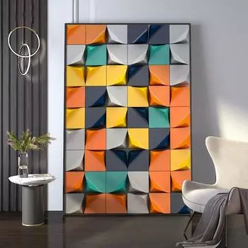 Абстрактная красочная однотонная геометрическая картина на холсте, современная скандинавская роскошная настенная живопись для крыльца, коридора, украшения домашней комнаты, Куадрос 21cm30cm NoFrame