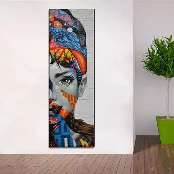 Абстрактная красочная женская картина на холсте с изображением скандинавских фигур, постеры и принты, настенные художественные фотографии, домашний декор для гостиной, без рамки 20*40cm