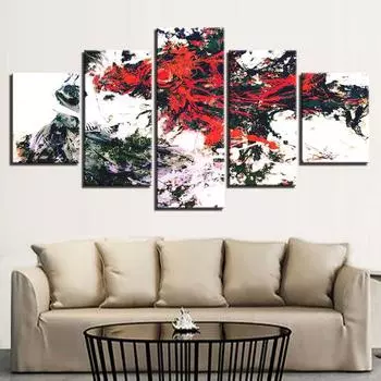 Абстрактная леди черный красный граффити плакат 5 шт. современный домашний декор стены холст картина искусство HD печать живопись на холсте для гостиной 20x35cm*2 20x45cm*2 20x55cm*1