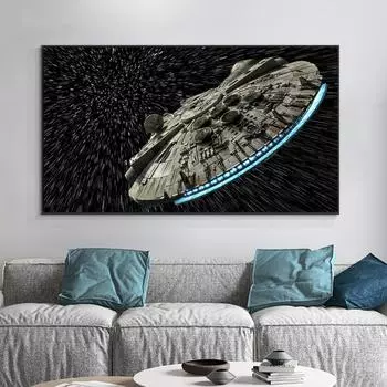 Абстрактная личность космический корабль НЛО научная фантастика холст картина печать современная гостиная исследование настенный постер картина украшение комнаты 20X40cm No Frame