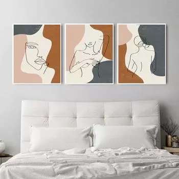 Абстрактная линия тела, настенная живопись, земляные тона, обнаженное женское тело, холст, живопись, постеры и принты, декоративная картина, домашний декор 21cm30cm NoFrame