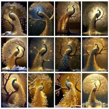 Абстрактная Луна Павлин HD фотографии постеры с животными холст картины и принты настенное искусство для гостиной домашний декор безрамные подарки 21x30cm No Framed