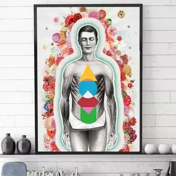 Абстрактная медитация, тело, холст, принт, постер, современное настенное искусство, холст, живопись, печать, гостиная, спальня, скандинавское украшение дома 21cm30cm NoFrame
