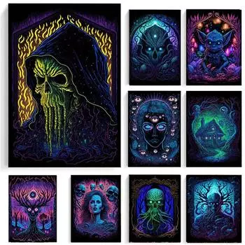 Абстрактная Мифология Ктулху Diablo принты плакат холст живопись современные настенные художественные картины для гостиной спальни украшения дома без рамки 21*30cm