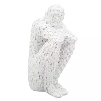 Абстрактная мозаичная скульптура из белой смолы, экологически чистая подставка для книг, мозаичная статуя мыслителя для