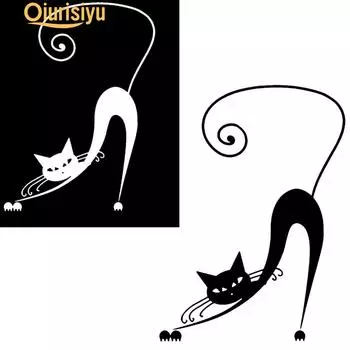 Абстрактная мультяшная кошка, автомобильная наклейка, водонепроницаемая наклейка на автомобиль белый