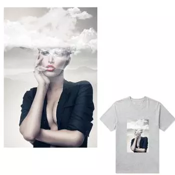 Абстрактная нашивка, наклейки на одежду с аватаром для девочек, аксессуары «сделай сам», термопереносные модные термопластыри 5.3x8 cm