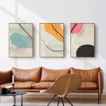 Абстрактная настенная картина для гостиной, спальни, украшения дома, современная геометрическая картина на холсте, постеры и принты, минималистский стиль 21cm30cm NoFrame
