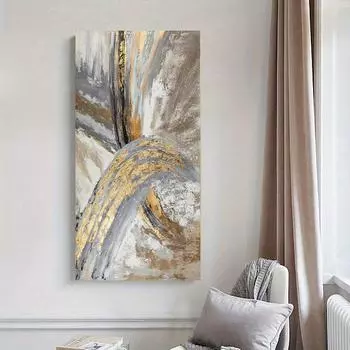 Абстрактная настенная живопись Золотые художественные настенные картины для гостиной Холст Картины Постеры и принты Винтажный домашний декор Cuadros 20x40cm