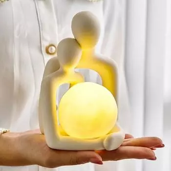 Абстрактная обнимающаяся пара Ночной светильник Современная керамическая пара Настольный светильник для домашнего офиса A