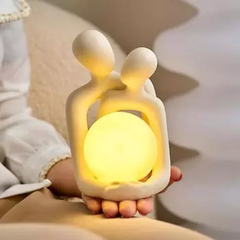 Абстрактная обнимающаяся парная ночник современная керамическая парная настольная лампа для домашнего офиса, спальни, прикроватная декоративная светодиодная настольная лампа A