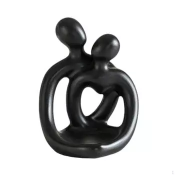 Абстрактная парная фигурка подсвечник для чайной свечи 3,5x3x4,7 дюйма украшение для рабочего стола Black