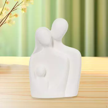 Абстрактная парная скульптура керамическая статуэтка обнимающаяся фигурка влюбленные украшение на годовщину чёрный