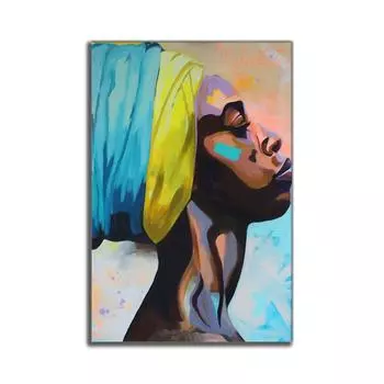 Абстрактная Портретная Живопись Печать Холст Медитация Женское Лицо Декор Стены Комнаты Домашний Офис Настенная Картина Без Рамы