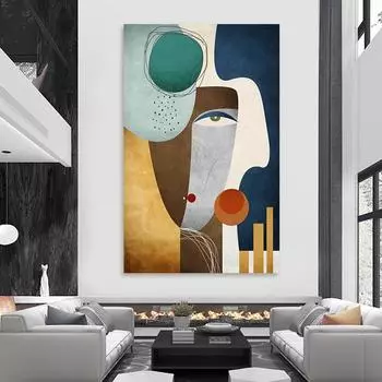 Абстрактная поверхностная гравюра: Современная настенная живопись маслом середины века 21cm30cm NoFrame