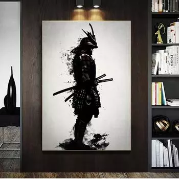 Абстрактная японская картина самураев на холсте, современные постеры и принты Quadros, настенные художественные картины для гостиной, Настенный декор Cuadros 21x30 No Frame