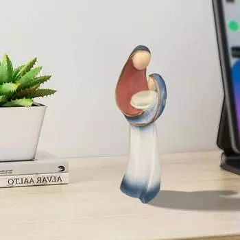 Абстрактная рождественская статуэтка из смолы «Святое семейство», статуя Иосифа, Девы Марии, скульптура «Рождение Иисуса», украшение для домашнего офиса, орнамент A