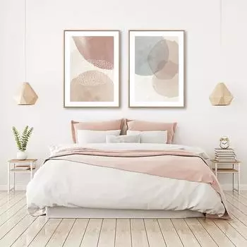 Абстрактная розово-голубая акварельная картина на холсте скандинавское настенное искусство скандинавский постер и печать минималистский декор гостиной для дома 21x30cm No Framed