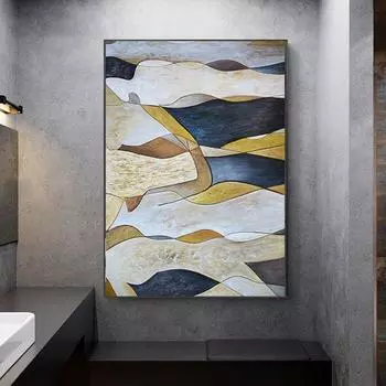 Абстрактная ручная роспись любовника дождь холст картины скандинавские постеры и принты для гостиной спальни дома стены искусства декора без рамки 21cm30cm NoFrame