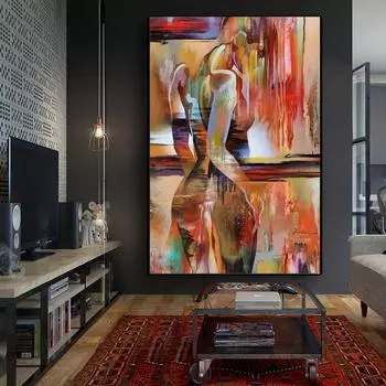 Абстрактная скандинавская модная женская художественная алмазная живопись 5d diy полный квадратный комплект для алмазной вышивки украшение дома подарок Full Round 20x50CM