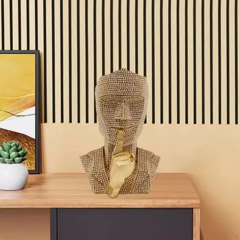 Абстрактная скульптура лица, современный акцент для дома чёрный