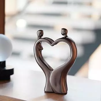Абстрактная скульптура пары из смолы, пара, держащаяся за руки, статуя любви, сердечная пара, статуя романтики