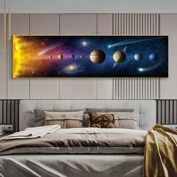Абстрактная солнечная система, холст, картина, настенная живопись, планеты, фотографии, космическое научное образование, постеры, принты для декора детской комнаты 20cm40cm NoFrame