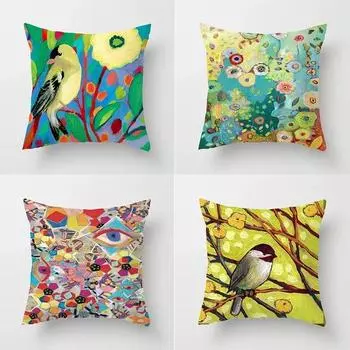 Абстрактная современная цветочная живопись Диван Наволочка Чехлы для подушек Кровать Гостиная 40x40cm