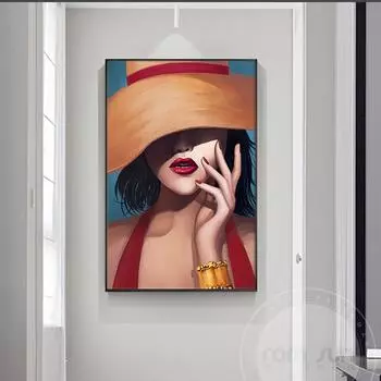 Абстрактная Современная Девушка Холст Картина Мода Искусство Настенная Картина для Гостиной Спальня Фигура Плакат n Принт Поп Украшение Дома 21cm30cm NoFrame