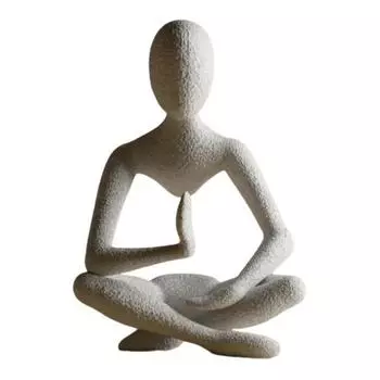 Абстрактная статуэтка мыслителя Сидящая фигура в медитации Настольная фигурка философа для украшения дома, книжной полки, шкафа A