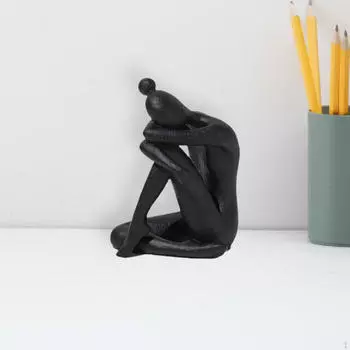 Абстрактная статуя из смолы, художественное украшение для офисной полки Black