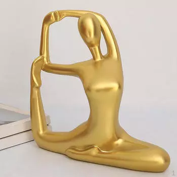 Абстрактная статуя йоги, золотые скульптуры, женская фигурка для медитации, украшение, поза
