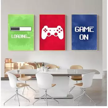 Абстрактная вечеринка, картина для мальчиков, украшение комнаты, видеоигра, настенная живопись, холст, картина, декор для игровой комнаты, постеры и принты 21cm30cm NoFrame