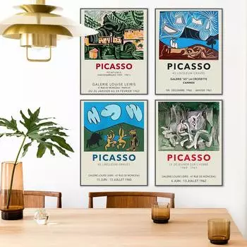 Абстрактная винтажная живопись Пабло Пикассо, выставочные постеры, печать на холсте, художественная живопись, настенная картина, современный домашний декор 21cm30cm NoFrame
