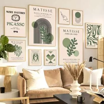 Абстрактная выставка Матисса Баухауза Пикассо, современные настенные художественные принты, холст, живопись, постеры, настенные панно для декора гостиной без рамки 21*30cm No Frame