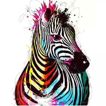 Абстрактная Зебра животное DIY цифровая картина по номерам Современная настенная живопись на холсте уникальный подарок домашний декор 40x50 см 40x50cm no frame