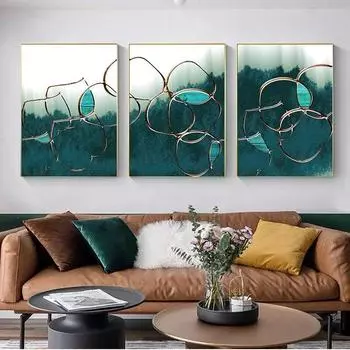 Абстрактная зеленая цветовая гамма, акварельная картина, холст, картина, настенное искусство, модный постер и принт, современный минималистичный домашний декор 21cm30cm NoFrame