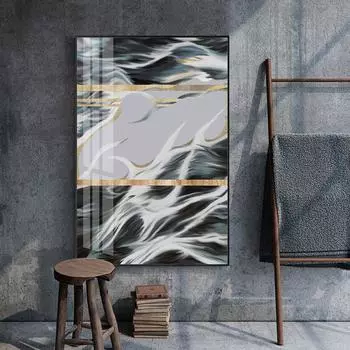 Абстрактная зеленая картина из золотой фольги с принтом плаката, большая настенная картина для гостиной, прохода, Cuadros Abstractos Dorados tableaux 20cm40cm NoFrame