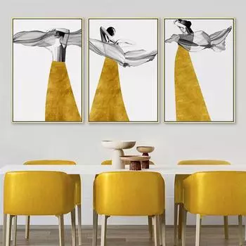 Абстрактная женщина настенное искусство современная мода женские постеры для дома холст картина для интерьера безрамное настенное искусство без рамки 21*30cm No Frame