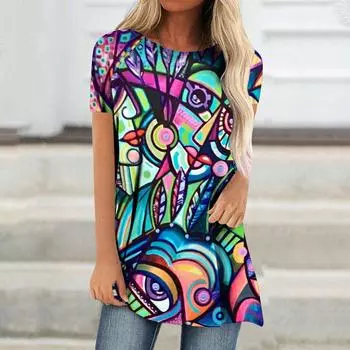 Абстрактная живопись 3D принт футболка женская мода футболки женские топы футболки портрет футболка женская одежда Y2k Camisetas Girl S