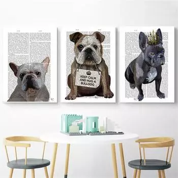 Абстрактная живопись, настенные панно для гостиной, домашний декор, милая собака, бумажные цитаты, декор для детской комнаты, настенный художественный холст, постер, Cuadros 21cm30cm NoFrame