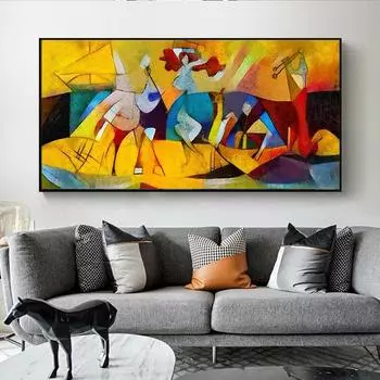 Абстрактная живопись Пикассо на холсте, современные постеры и принты, настенные художественные картины для гостиной, украшения дома, Куадрос 21*30cm