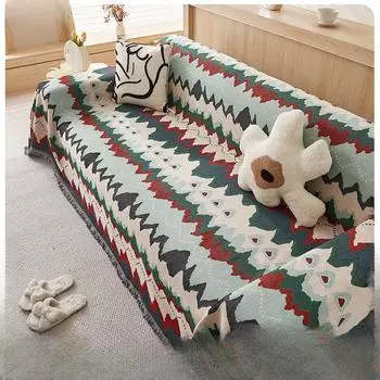 Абстрактная живопись Стиль диван Полотенце Чехол Ткань Полное покрытие Четыре сезона Универсальная подушка для дивана Свет Роскошный высококачественный чехол для дивана 90*90cm