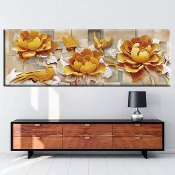 Абстрактная Золотая бабочка, цветок розы, холст, живопись, постеры и принты, настенные художественные фотографии, домашний декор для гостиной, без рамки 20cm40cm NoFrame