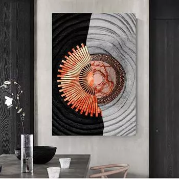 Абстрактная Золотая Черная текстура дерева, холст, живопись, постеры и принты, современные скандинавские настенные художественные картины для гостиной, домашний декор 20x30cm красный